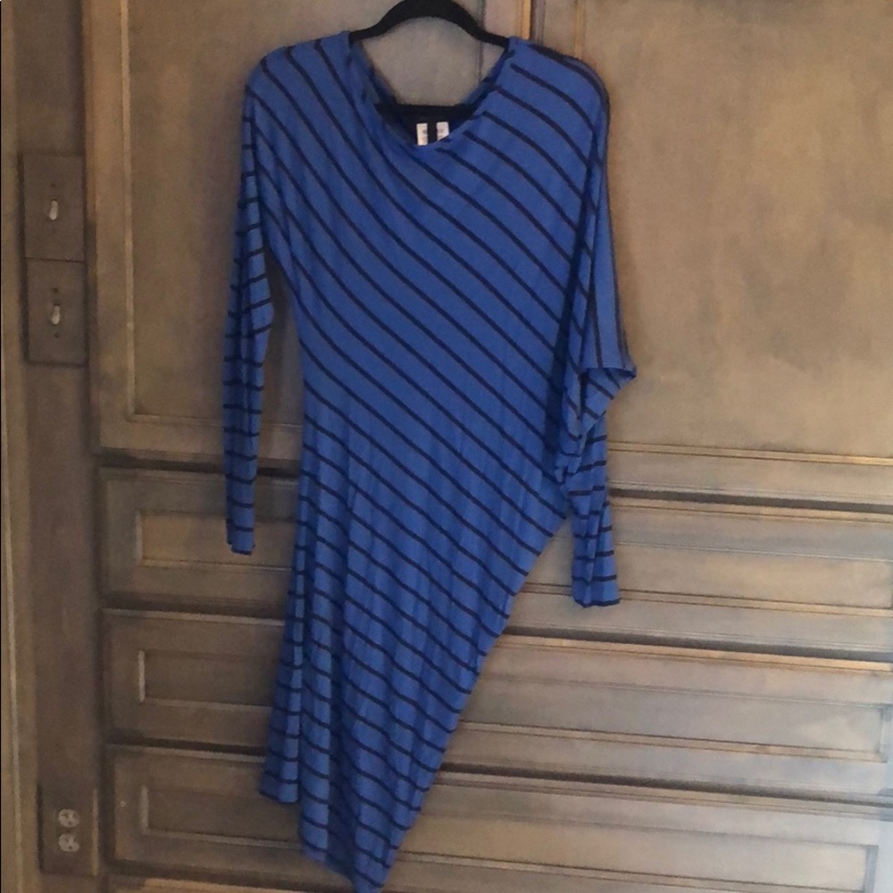 BCBG blue and dark navy slinky cotton dress